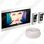 Комплект: видеодомофон HDcom S-104 с двумя вызывными панелями 